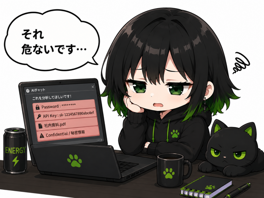 サナがPCを見ながら「それ危ないです…」って呆れてる画像