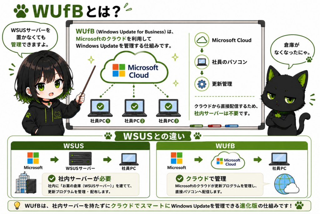 サナがホワイトボードでクラウド管理を説明している画像