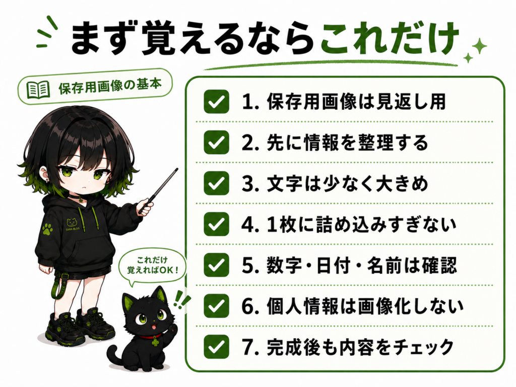 ミニサナ＋クロのチェックリスト画像