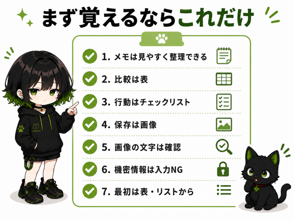 ミニサナ+クロのチェックリスト画像
