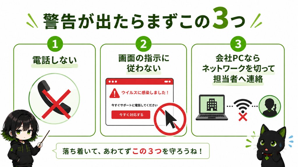 警告が出たらまずこの3つ
