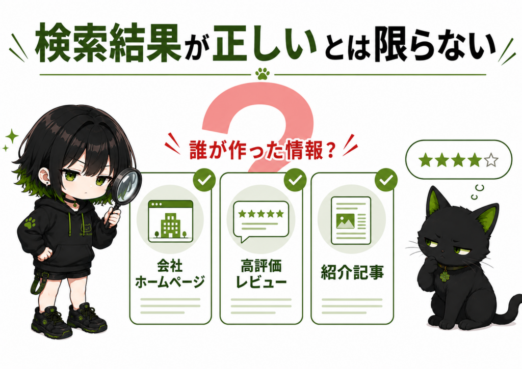 検索結果が正しいとは限らない