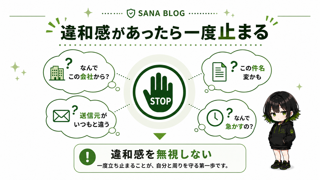 違和感があったら一度止まる