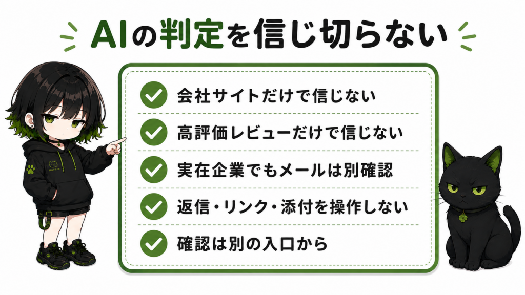 AIの判定を信じ切らないための5項目」