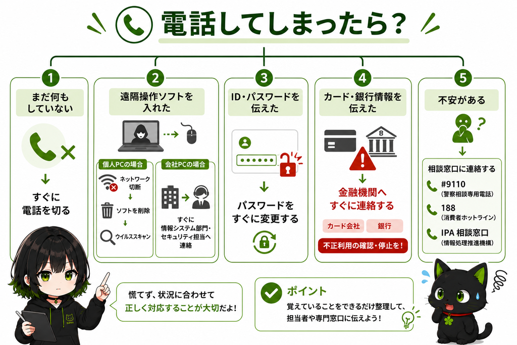 電話してしまった後の対応