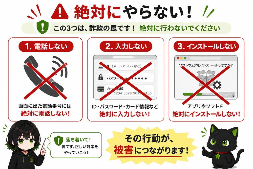 電話しない・入力しない・インストールしない