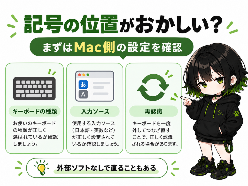 JIS配列なのに記号がずれる？