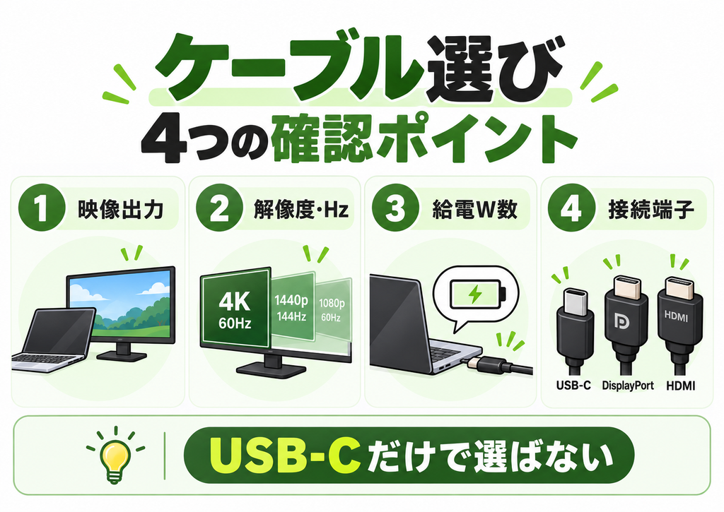 MacBook用ケーブルを選ぶ4つの確認ポイント