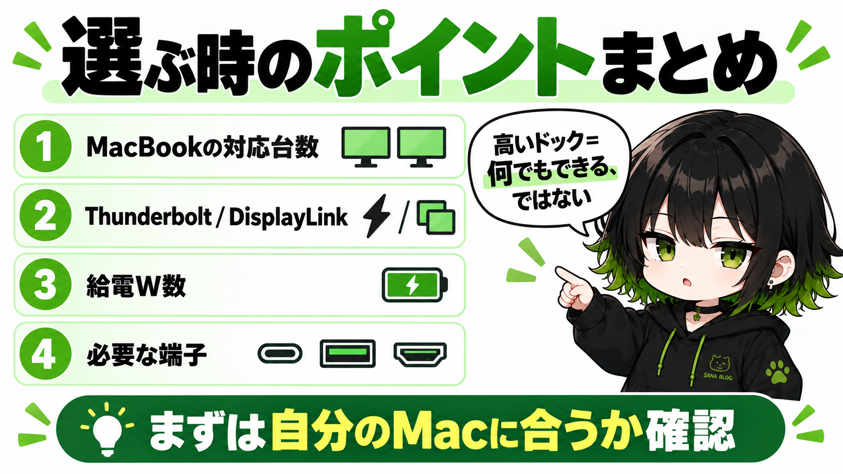 MacBook用ドッキングステーションを選ぶ時のポイントまとめ