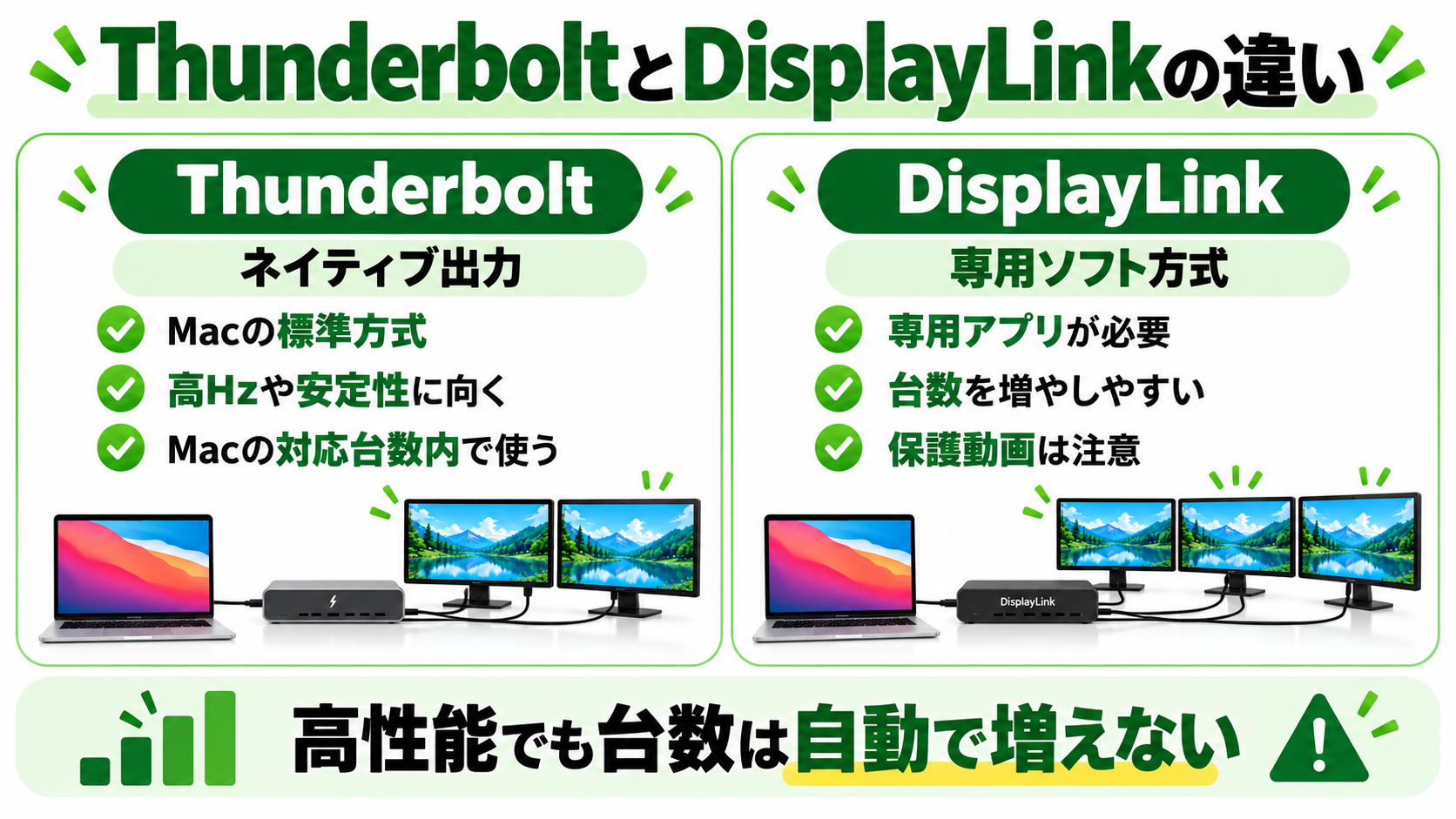 ThunderboltとDisplayLinkの違い