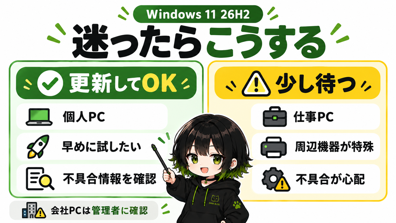 Windows 11 26H2へ更新するか迷った時の判断ポイント