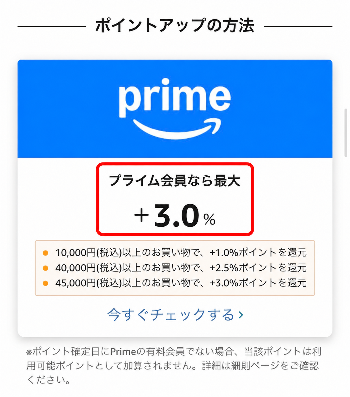 プライム会員のポイントアップ条件